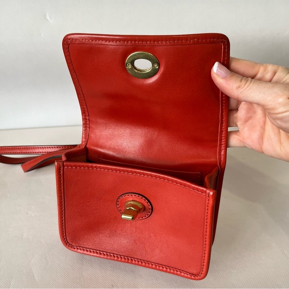 Coach Orange Turn Lock Mini Leather Crossbody Bag - Picture 9 of 16
